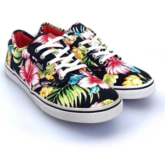 Vans Authentic Hawaiian Floral Skate Shoes Prints Pink Blue 8.5 - Picture 1 of 2